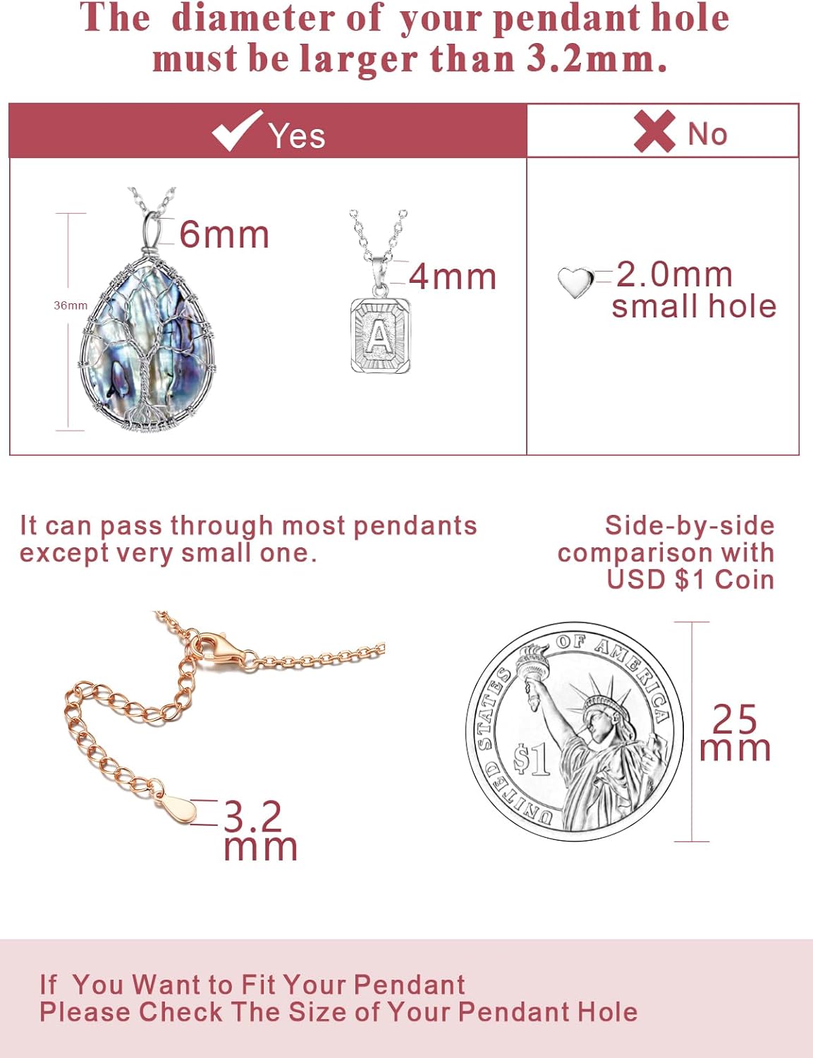 FOCALOOK Womens Chain Necklaces 2MM Cable Necklace, 316L Stainless Steel Silver/Black/14K Gold/Rose Gold Plated, Hypoallergenic Chains for Pendant,14-30" - Image 5