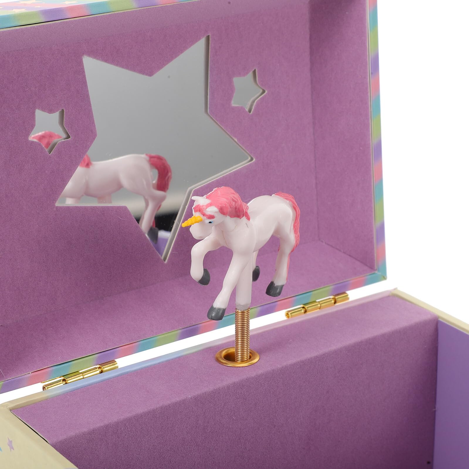 Abaodam Joyero Musical Pequeño de Unicornio para Niña Caja de Música Decorativa Multifuncional Estuche para Guardar Joyas con Melodías Obsequio de Cumpleaños y Escritorio