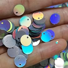 Silver holografic Loose Sequins Round Couture Sequin Paillettes for Embroidery, Bridal, Applique, Arts, Crafts, and Embellishment 10mm