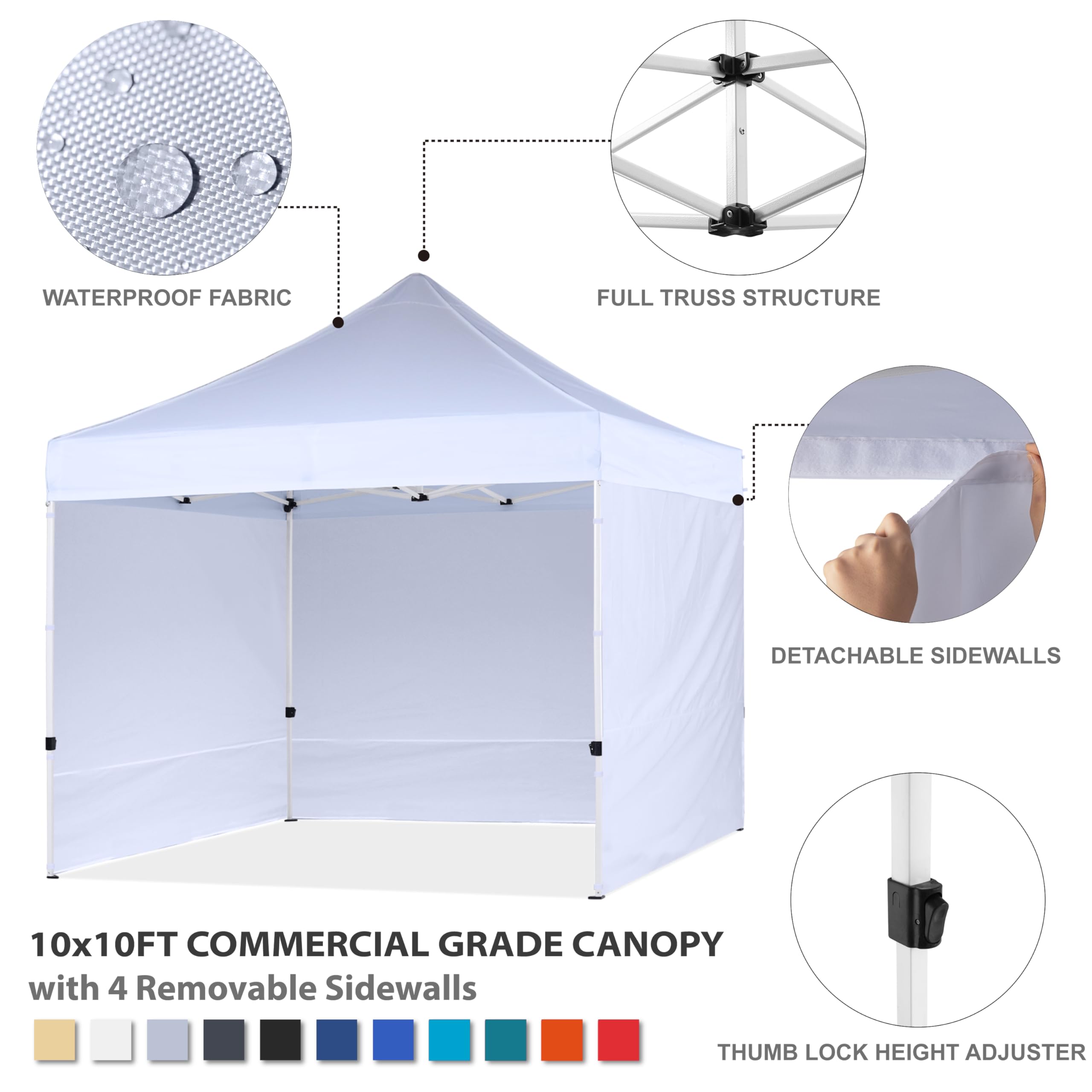Cnopy Panel 10x10 Canopy Sidewalls Waterproof ACEPIC Canopy Sidewall For 10x10 FT ...