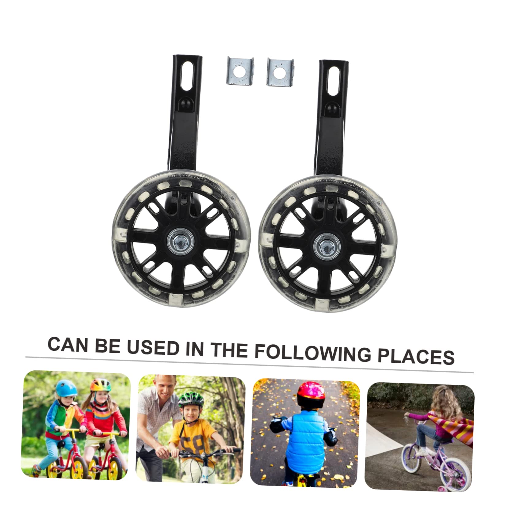 1 Par De Ruedas De Entrenamiento para Bicicleta Ruedas Auxiliares para Bicicleta Estabilizadores Auxiliares para Bicicleta para Niños Accesorios para Ciclismo Soporte De Acero