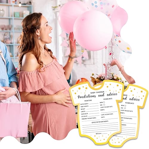 Miniatura 5 de Juego de baby shower, 30 predicciones y consejos para bebés, libro de consejos de mensajes para padres para niñas o niños, deseos neutros de género