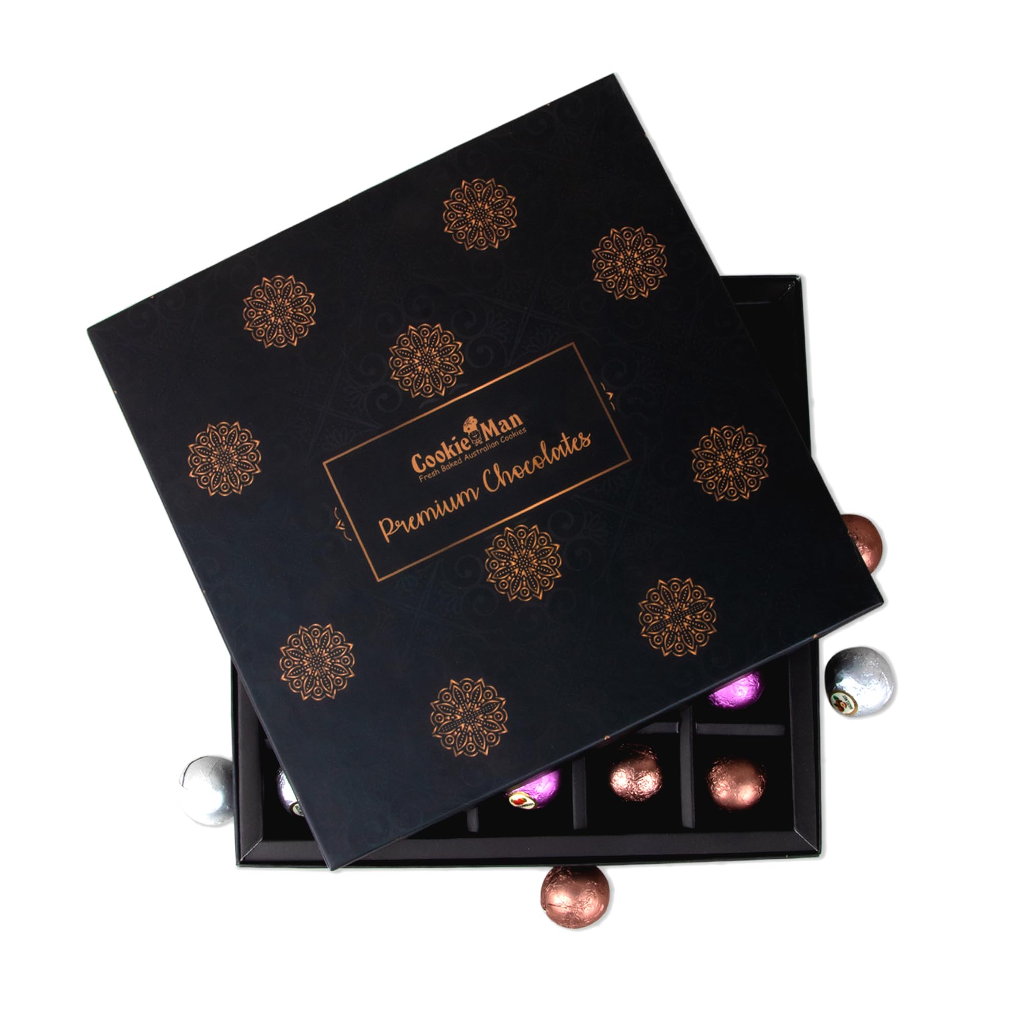 CookieMan Premium Chocolate Gift Box - 25 Pieces Of Center Filled Hazel Nut Strawberry and English Toffee Chocolates 275gram (B09J91LBPN) Amazon Price History, Amazon Price Tracker