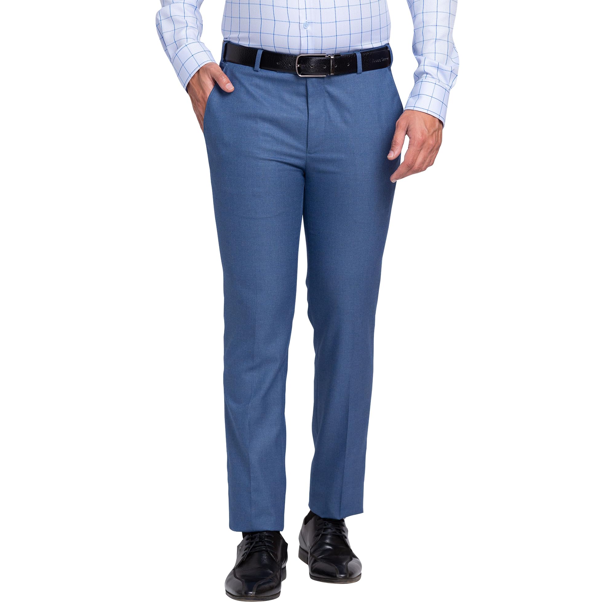 park avenue Men Super Slim Fit Solid Pattern Poly Viscose Blend Flat Front Formal Trouser-picture-33