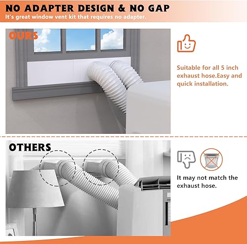 Miniatura 5 de GCGOODS Kit portátil de ventana de CA, kit de placas de sellado de manguera Daul para ventanas corredizas y colgadas de 5 pulgadas de diámetro,