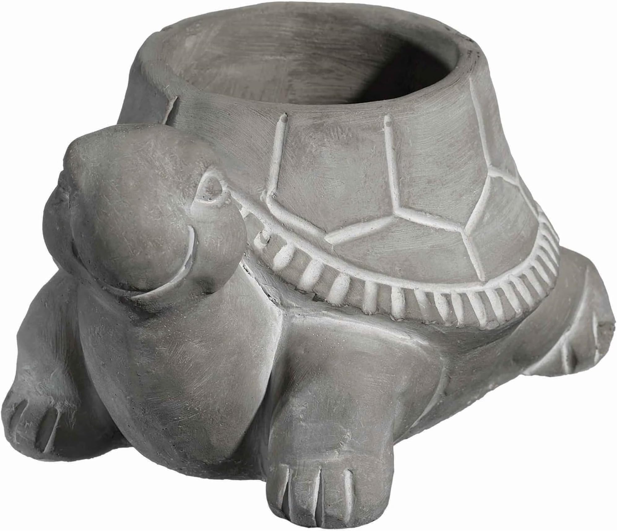 Classic Home and Garden Cement Buddies Animal Planter - Cute Desk Decoration - UV Coated Animal Vase w/Removable Drain Plug -Succulent Planter for Indoor/Outdoor Use (Turtle Planter, Natural, Large)