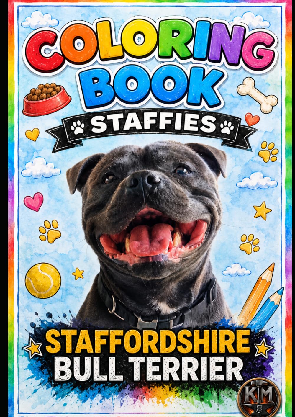 Coloring Book Staffy: Dogs -Staffordshire bull terrier