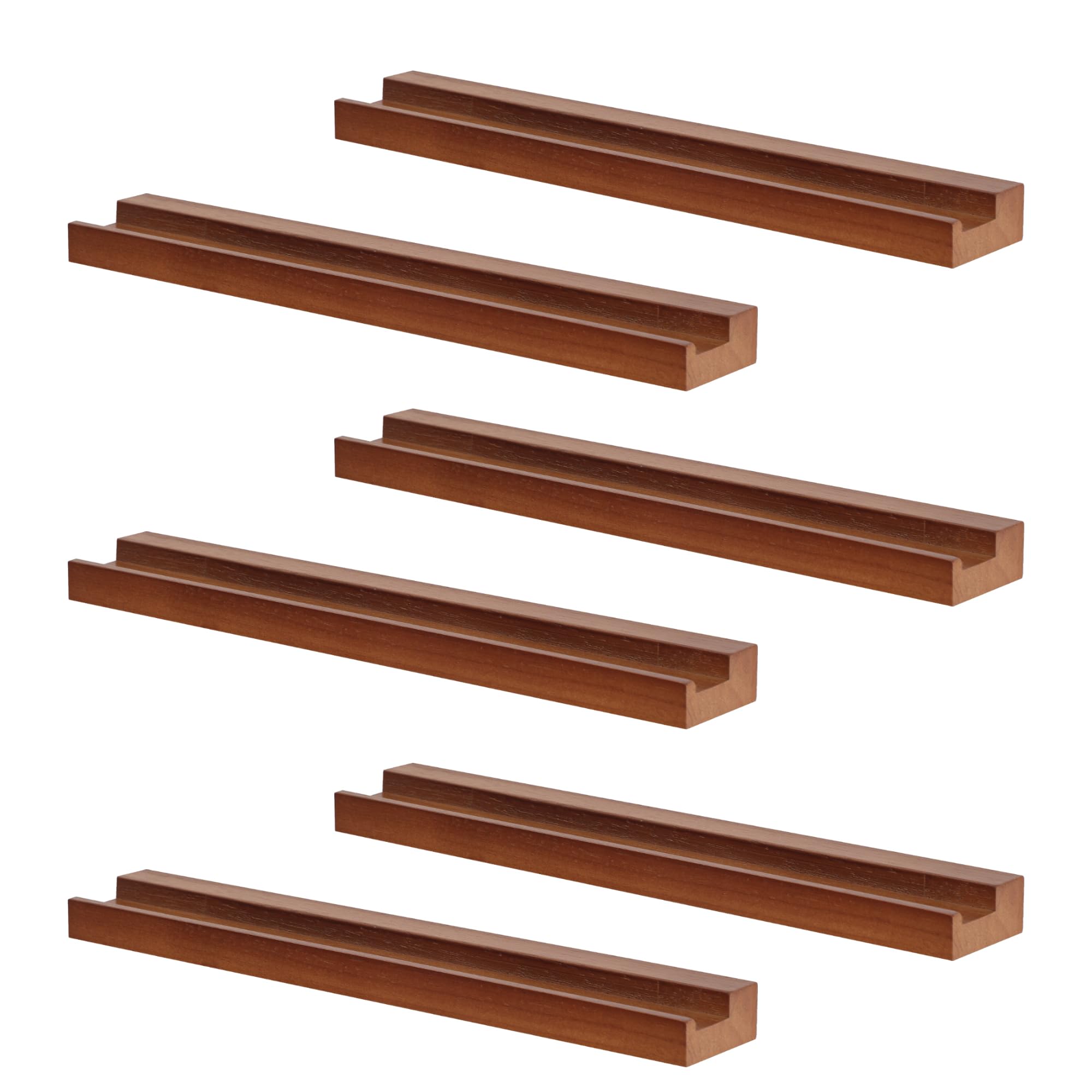 Vinyl Record Wall Mount,6 Pack-Vinyl Record Shelves Album Display Holder for LP, CD, Book Art Storage Vintage Home Decor(Light Walnut)