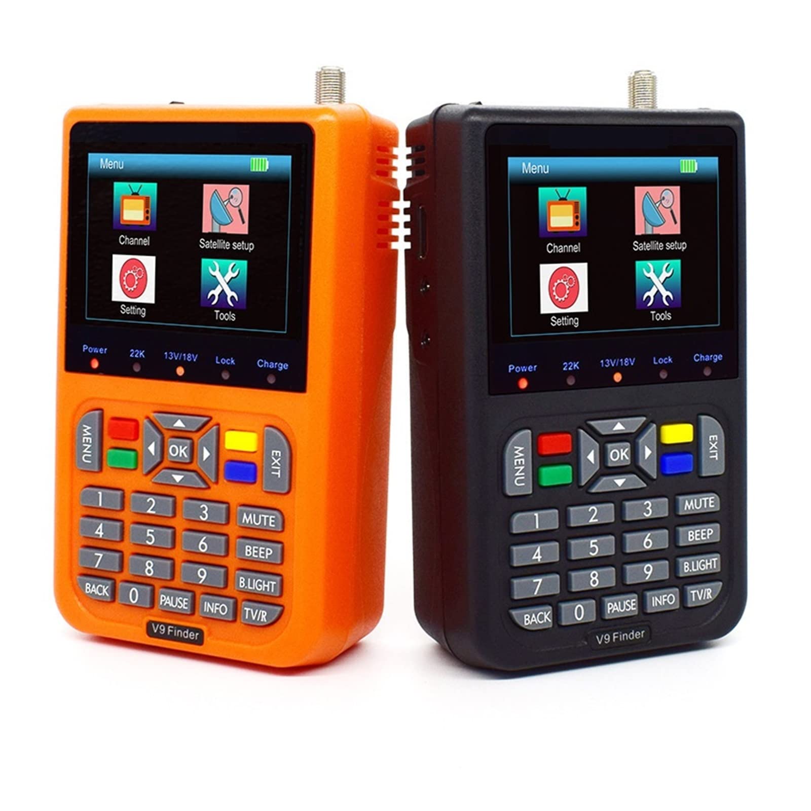 V9 Finder HD Satellite DVB S2 Digital H.265 Full 1080P Built-in 3000mAh Batteria FTA Decodificatore del ricevitore(Noir)