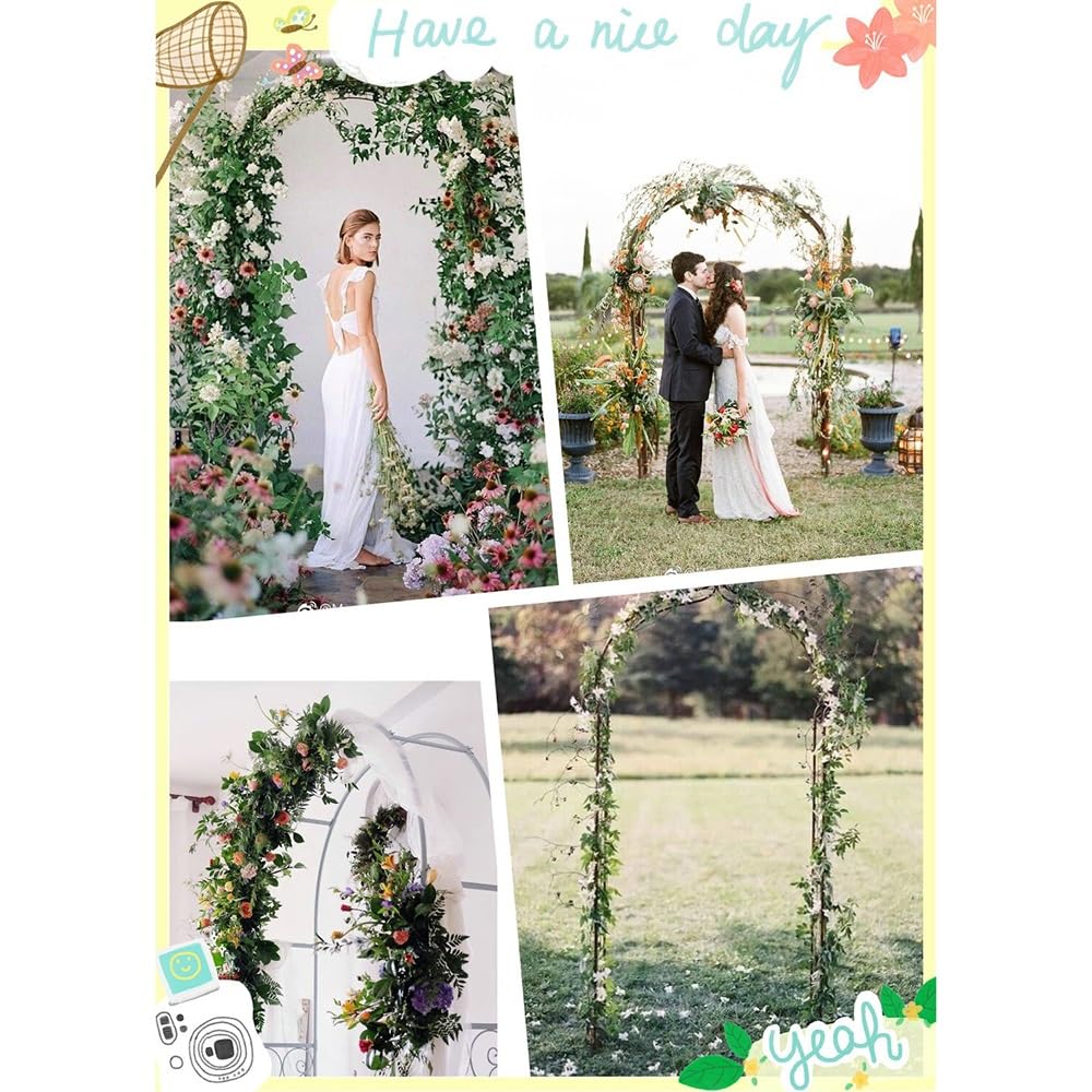 Gartenparty Dekoration - Wetterfester grüner und weißer Rosenbogen für Hochzeit und Geburtstag, verzinktes Metallgeflecht, 280 x 220 cm (110,2 x 86,6 Zoll)