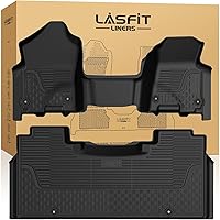 Vista 25 de LASFIT Alfombra de maletero en elastómero termoplástico para camioneta para todo tipo de clima, forro de carga, ajuste personalizado, negro
