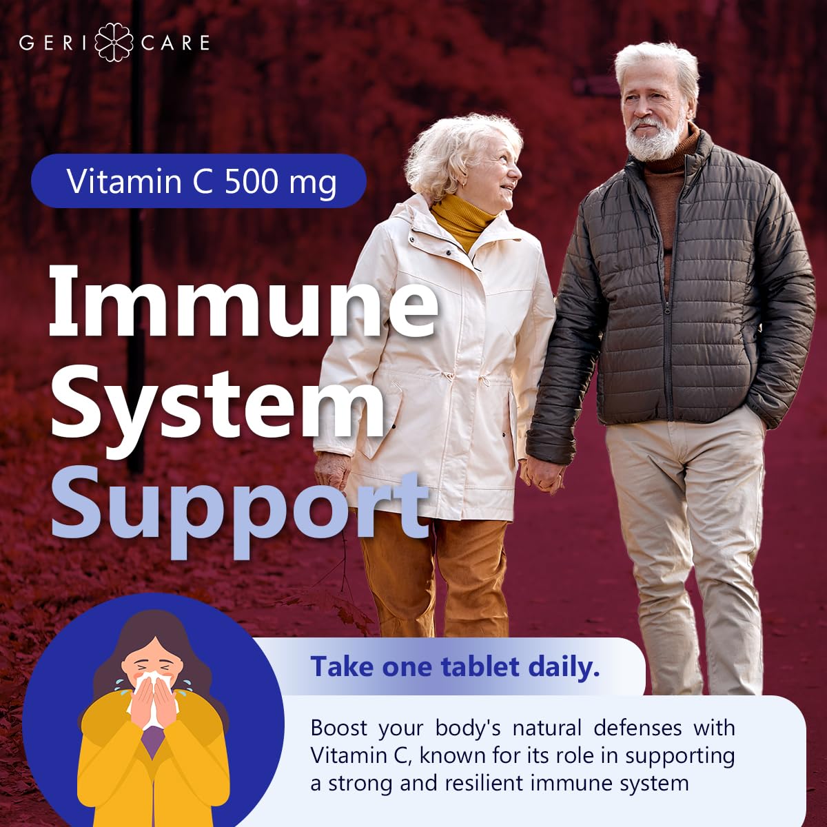 GeriCare Vitamin C 500 mg Antioxidant, Immune System Support, Nutritional Supplement Tablets, 500 Count (Pack of 1) — Amazon image 5