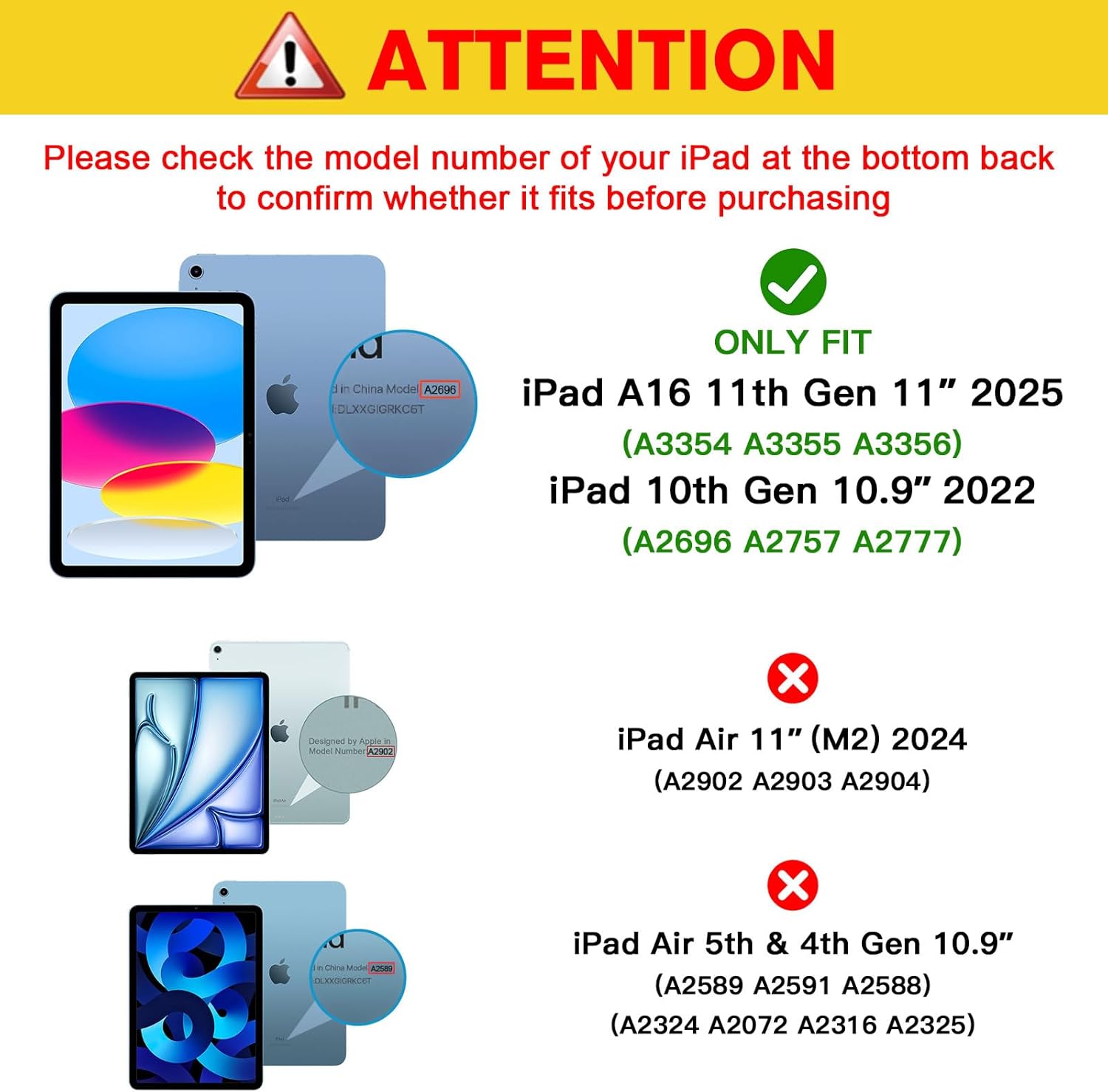 ProCase 2 Pcs Screen Protector for iPad A16 2025 11th Generation 11 Inch/iPad 10th 2022 10.9 Inch, Tempered Glass Film Guard -Clear