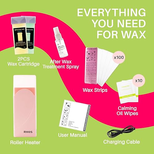 Miniatura 3 de Kit de cera enrollable para mujeres, rodillo de cera para depilación, calentador de cera enrollable para áreas más grandes del cuerpo, rodillo de