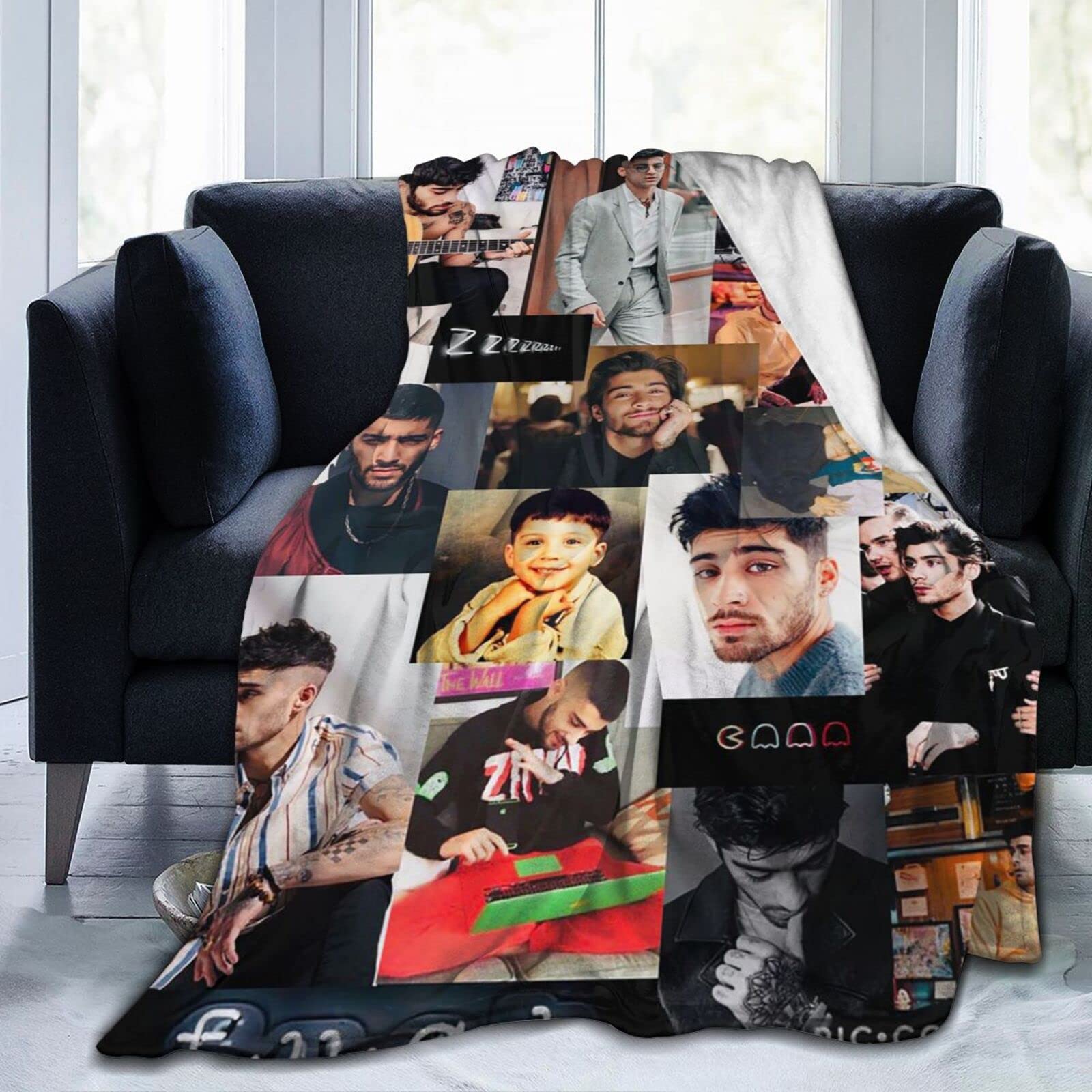 YINGD Zayn Malik Collage Blanket (3 Sizes), Warm, Lightweight & Cozy, Super Soft & Comfy Flannel Blanket, Fleece Blanket, Microfiber Anti-Pilling 125CM X 100CM