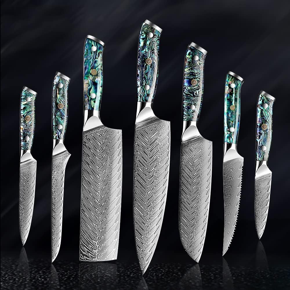 Set Cuchillos Cocina 7 Piezas Acero Inoxidable