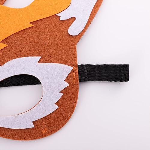 Miniatura 6 de Máscaras de animales de fieltro, 10 unidades, máscaras de animales de dibujos animados, suministros de fiesta de cosplay, máscaras de Halloween para