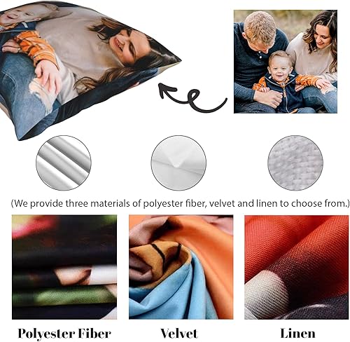 Miniatura 2 de Almohada personalizada con inserto, almohada impresa de dos lados con fototexto para sofá, cama, 16 x 16 pulgadas, foto personalizada