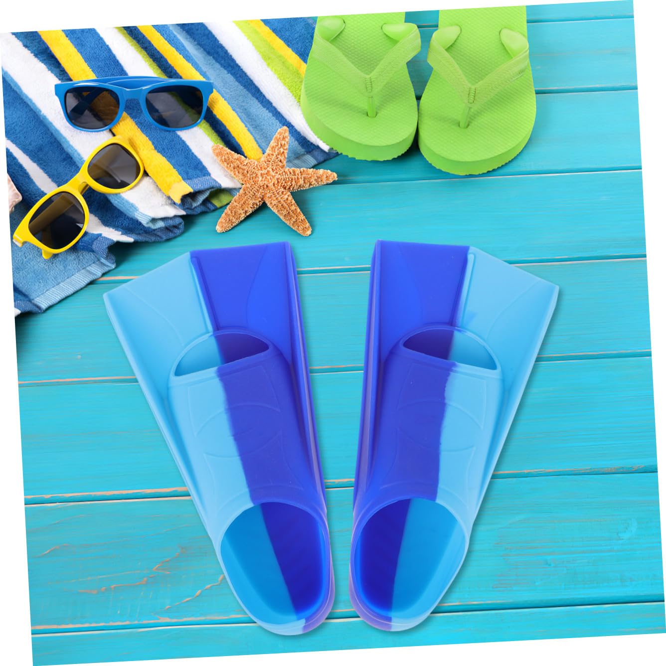 1 Paar Verstellbare Schwimmflossen für Erwachsene Kurze Taucherflossen Flexiblem Silikon für Schwimmtraining und Tauchen