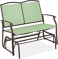 Vista 1 de Best Choice Products – Silla mecedora para 2 personas para patio al aire libre, banco para jardín, balancín de acero con tela Textilene, marco