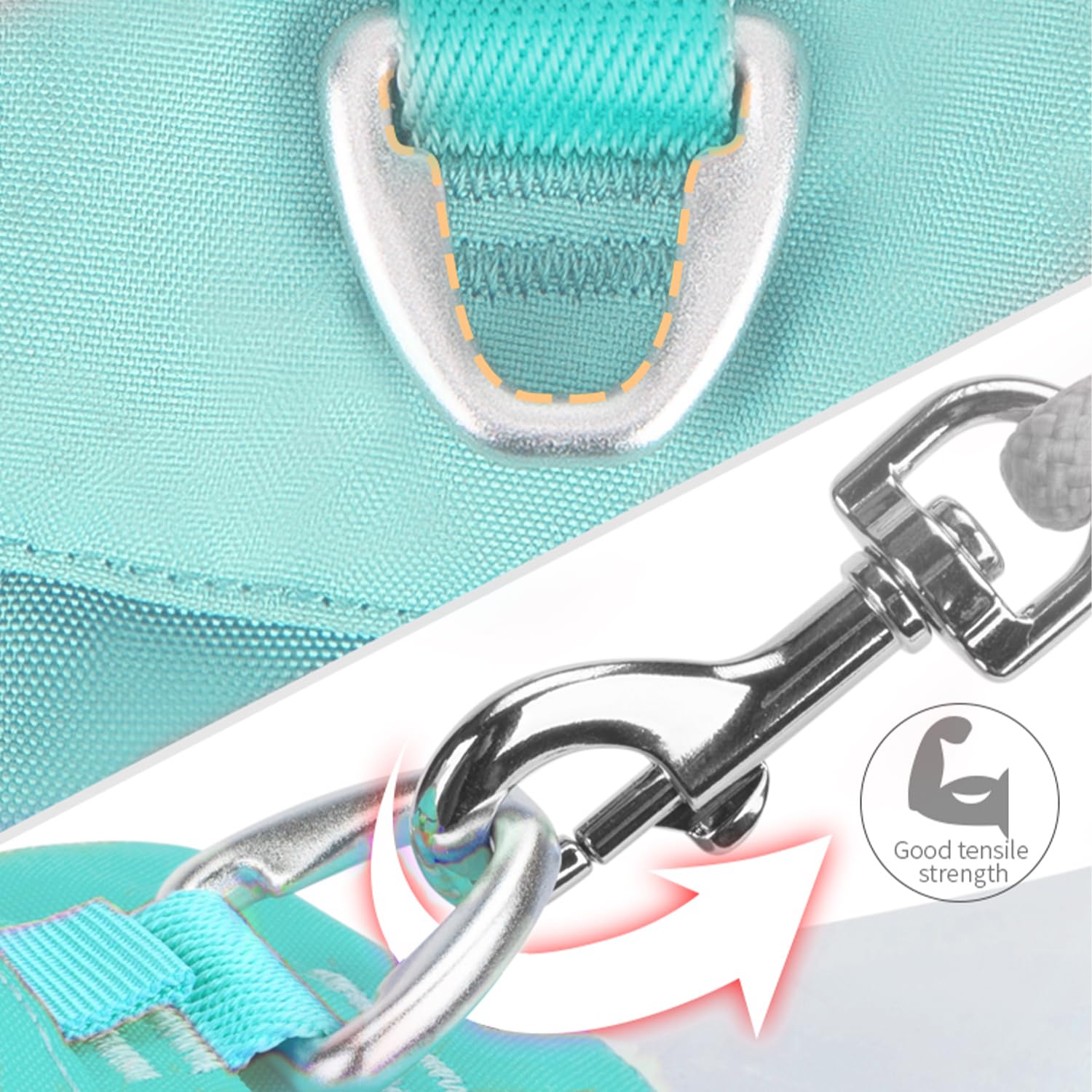 Small Combination Dog Harness Dog pocket Harness Adjustable, Turquoise (Aqua Green, M) - Image 4
