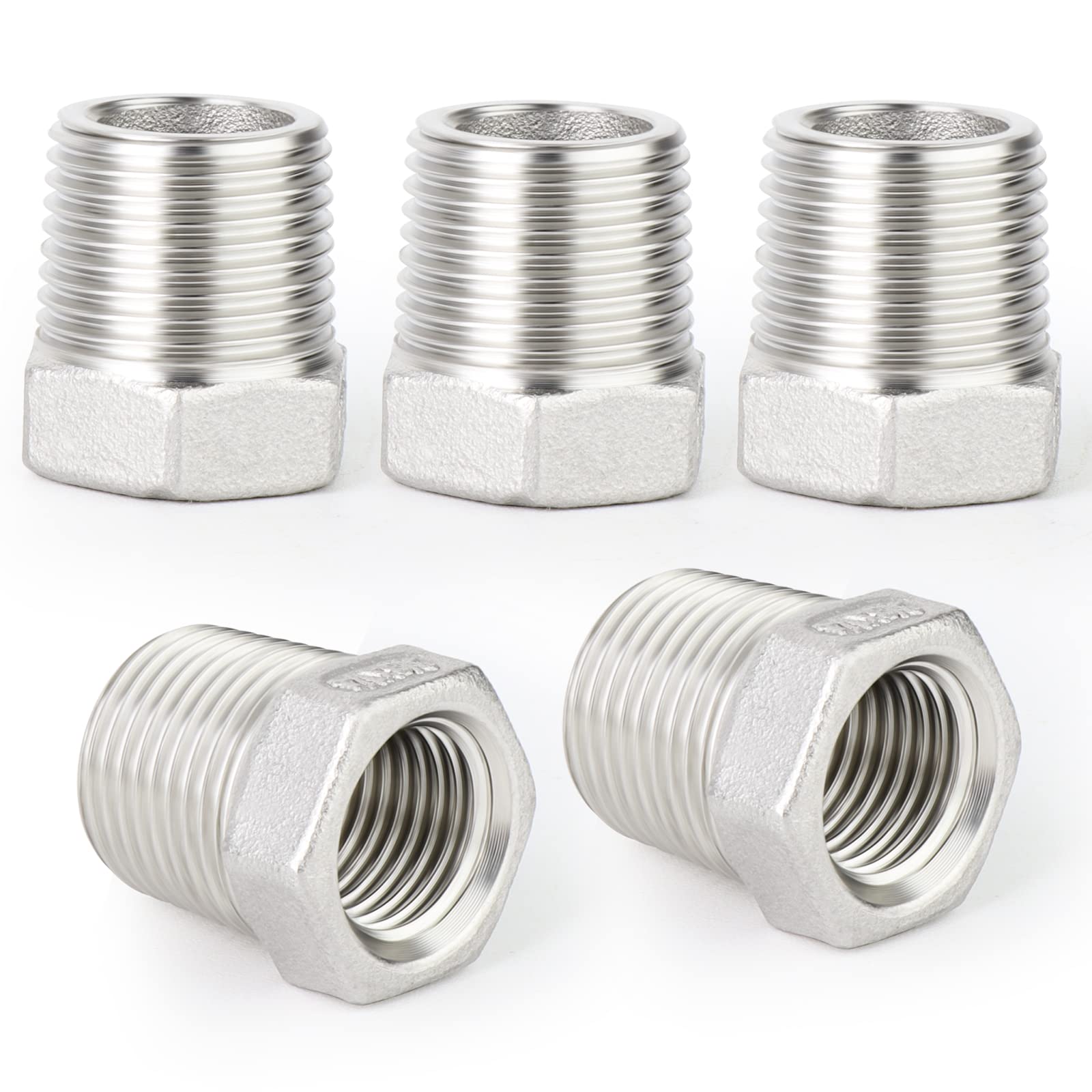 ERGAOBOY 5 Stück Edelstahl Reduzierstück - 3/4-3/4-1/2 BSP Innengewinde