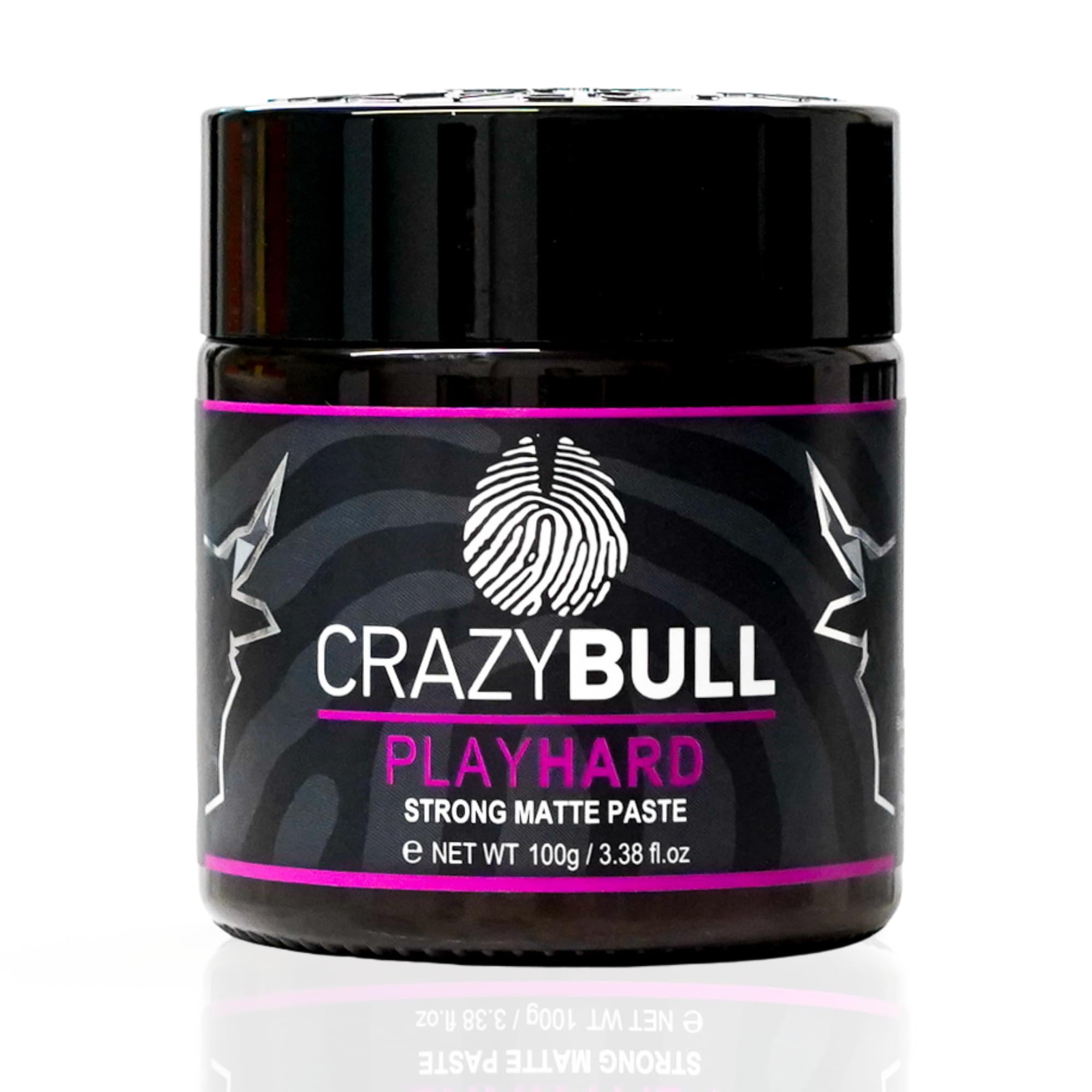 Crazy Bull Hair Paste Play Hard- Defining & Finishing Hair Styling Texturiser & Volumiser - Ultra-Strong Hold Hair Product for Men & Women - Natural Matte Finish, No Shine, Water Soluble, Vegan