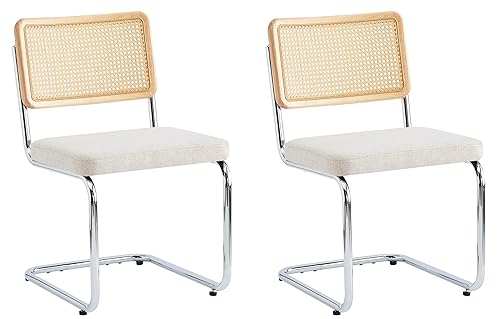 Sofia Set of 2 Metal Dining Chairs with Cane Backs