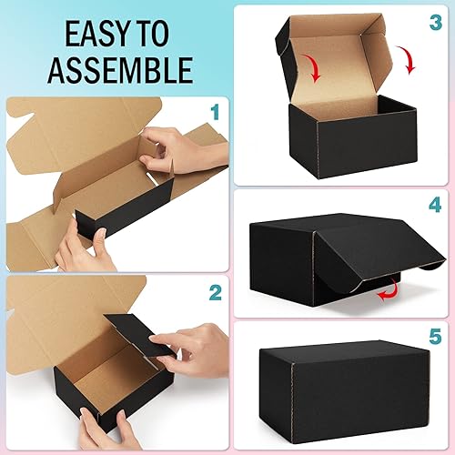Miniatura 10 de Cajas de envío-13 x 10 x 2 pulgadas 25 cajas de cartón para embalaje, cajas de envío blancas para pequeñas empresas, sobres de cartón corrugado para