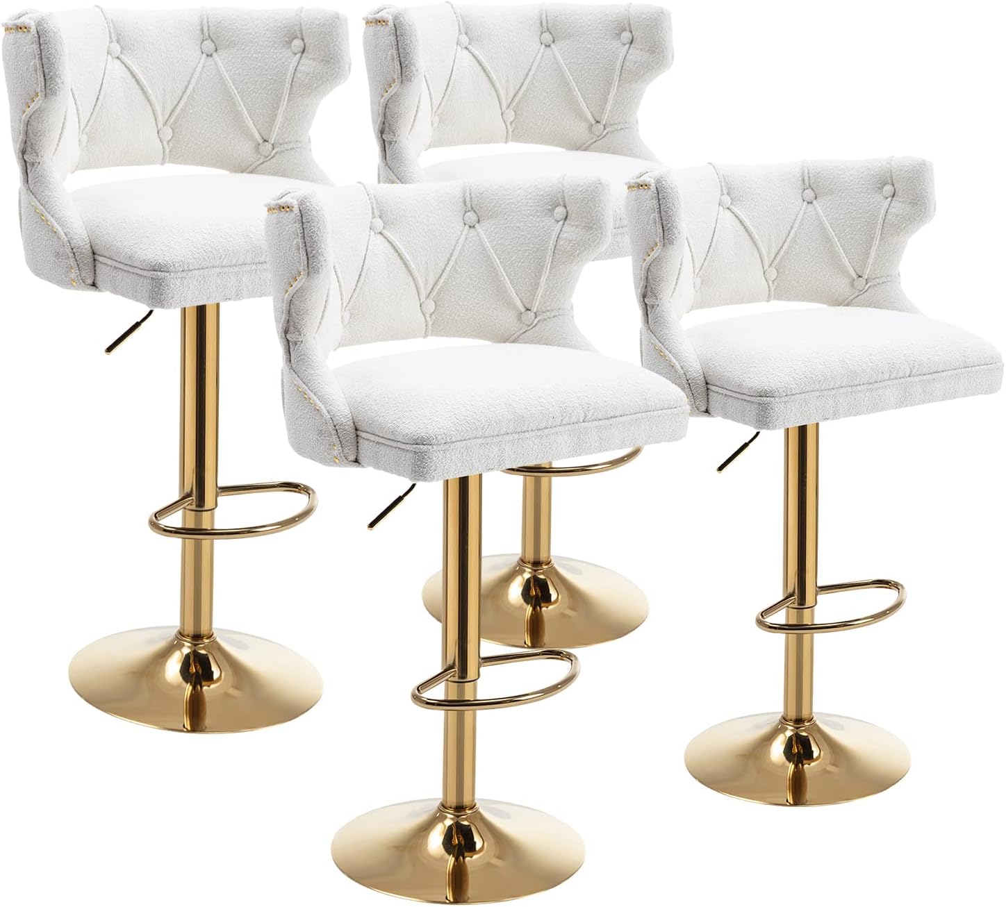 Bar Stools Set of 4, Counter Height Adjustable Swivel