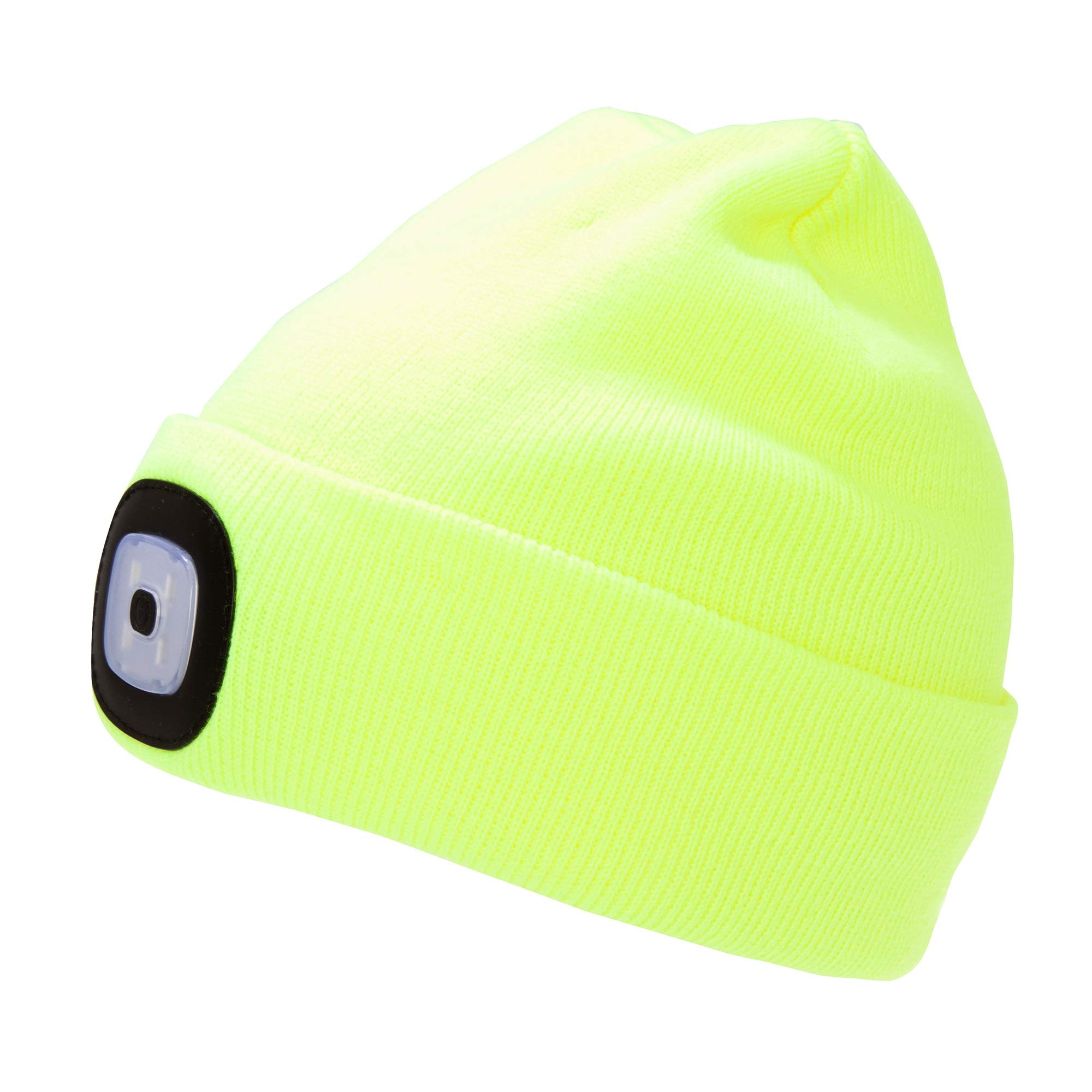 Pro Climate Yellow Adults Led Head Torch Beanie Hat (Yellow)