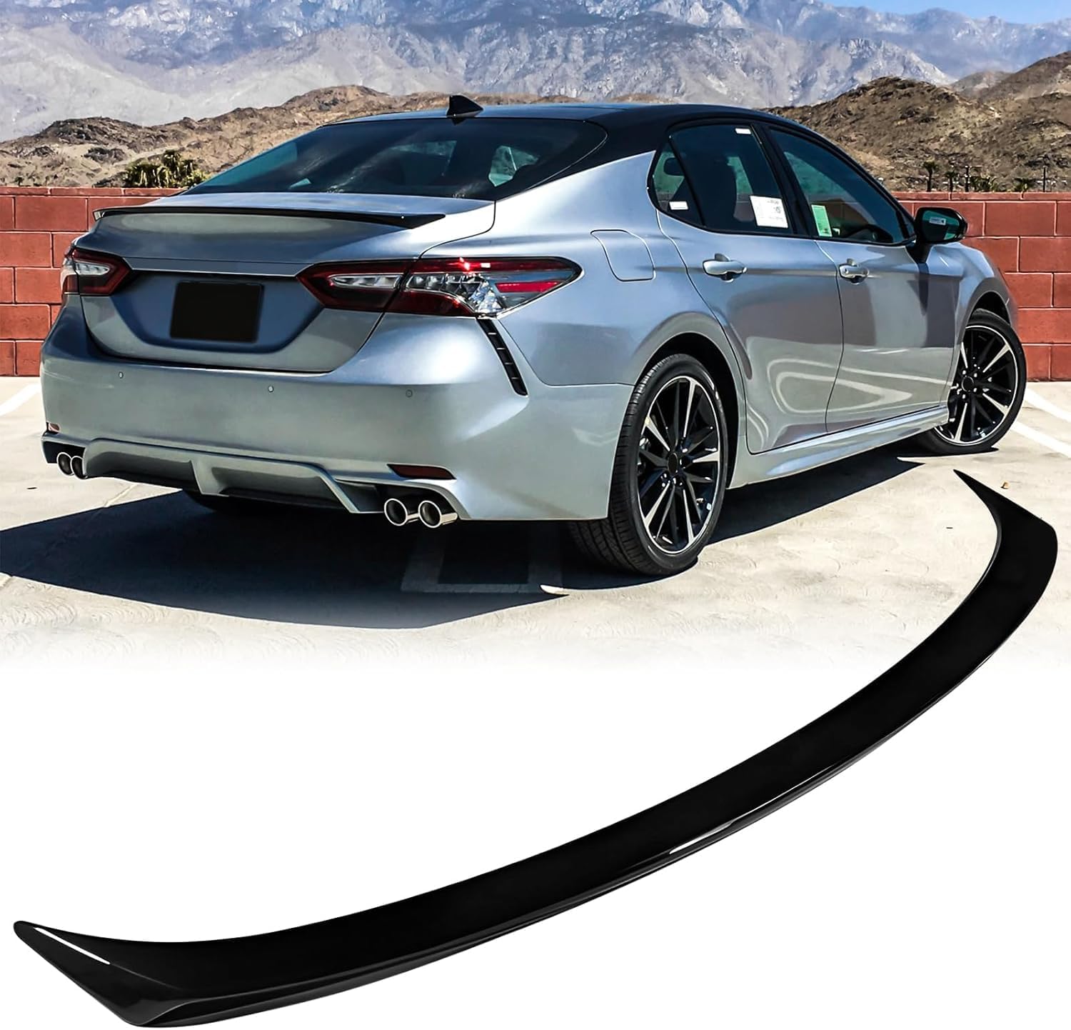 Rear Trunk Spoiler Compatible with 2018-2024 Toyota Camry Ascent, SE, SX, XSE, Hybrid, XLE Sedan – Gloss Black Painted Rear Wing Tail Lip