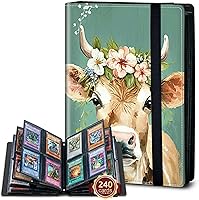 Vista 54 de Rossy Carpeta de 4 bolsillos, 400 tarjetas, álbum de colección comercial, bolsillos de doble cara, para deportes, béisbol, cerdo rosa