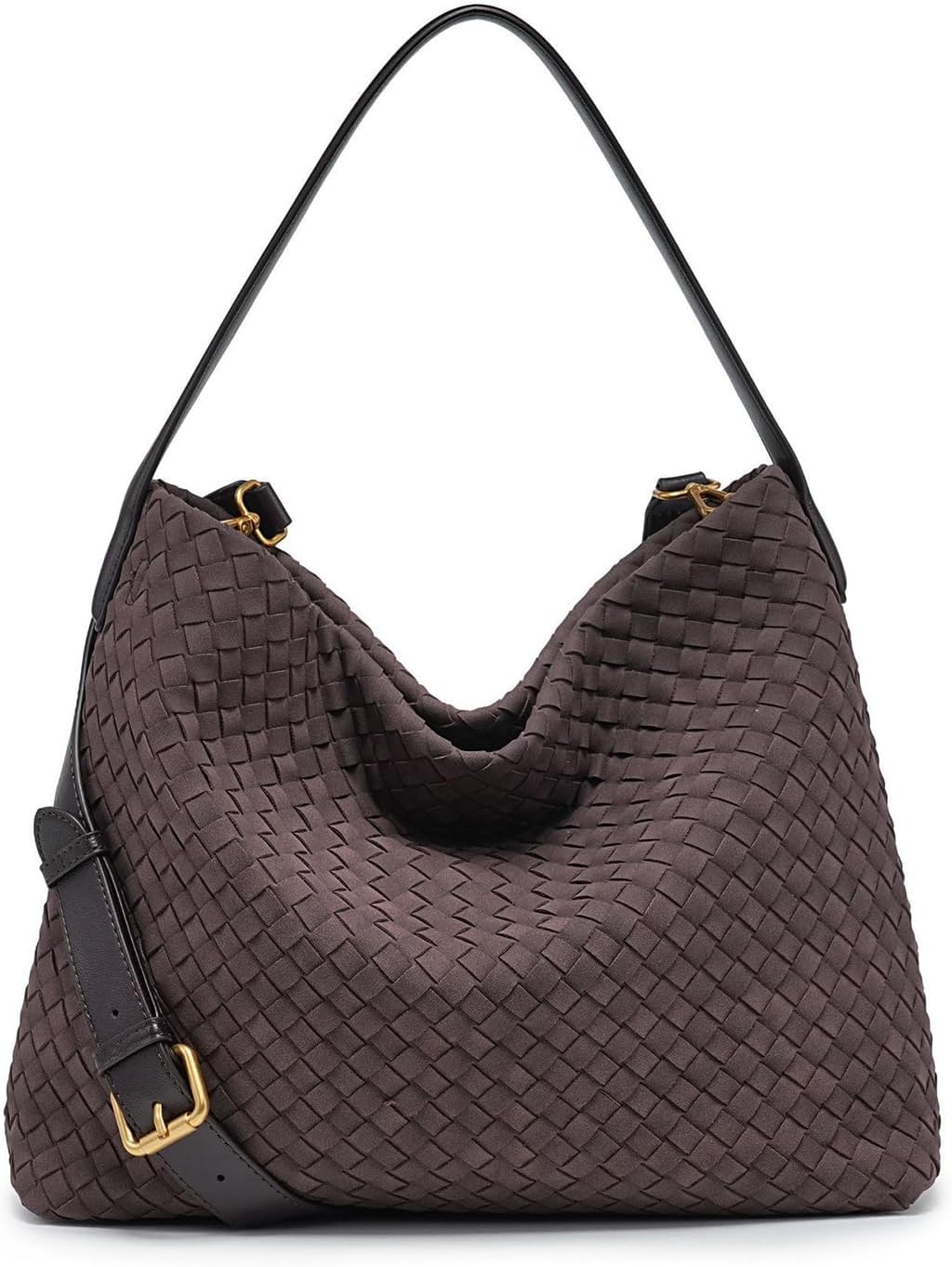 Suede Woven Tote Bag Braided Handbag Shoulder Purse For Women Large Hobo Satchel Woven Purse Daily Work Travel