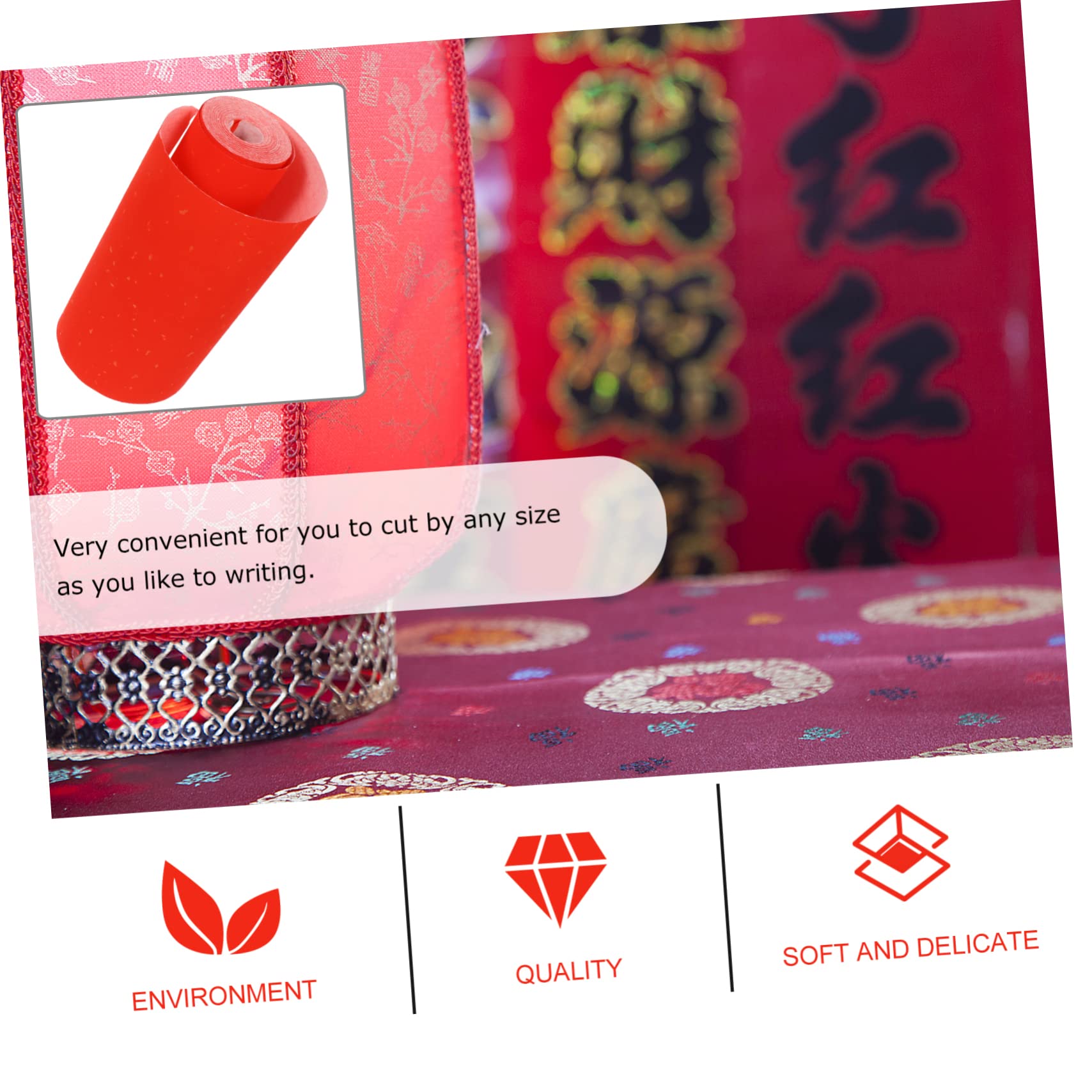 SEWOART 5rouleaux Papier Xuan Rouge Épais Pour Et Décoration De Printemps Pour Écriture De Couplets Et Chinois