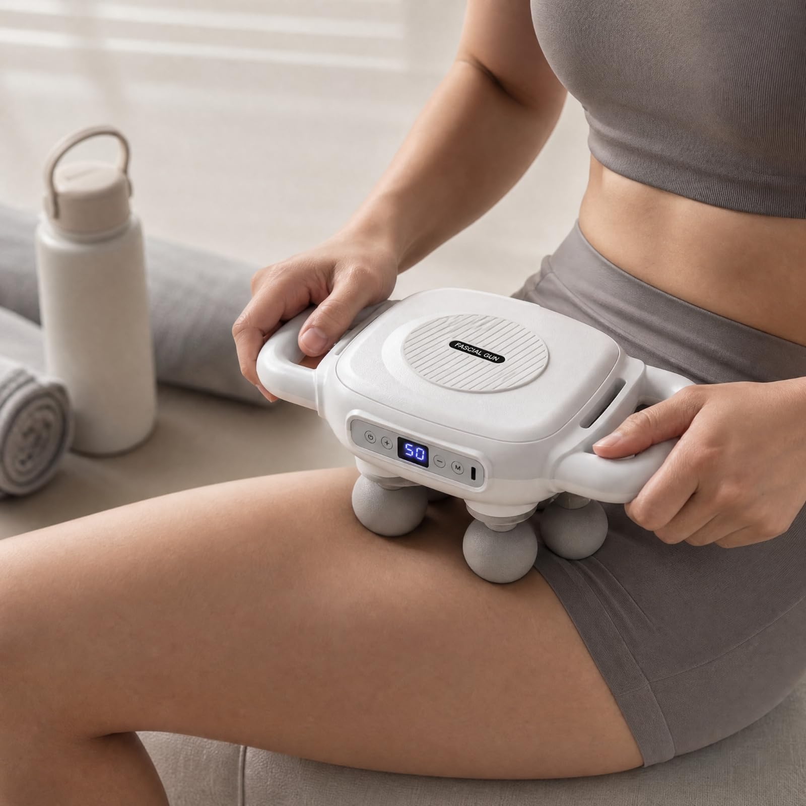 Masseur à Percussion Portable Appareil Massage D'énergie Rechargeable Ergonomique pr Sportifs, L'entraînement