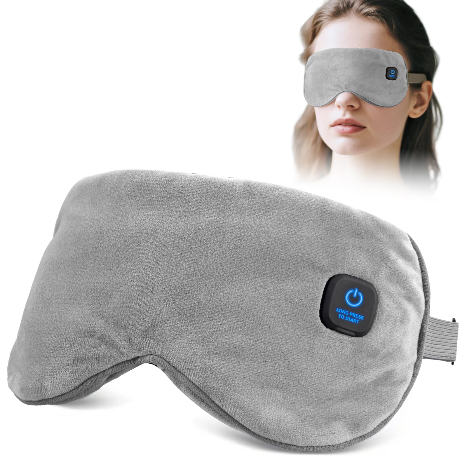 FUNYKICH Rechargeable Heated Eye Mask, Washable Cordless Eye Mask with 3 Heat Levels, Warm...