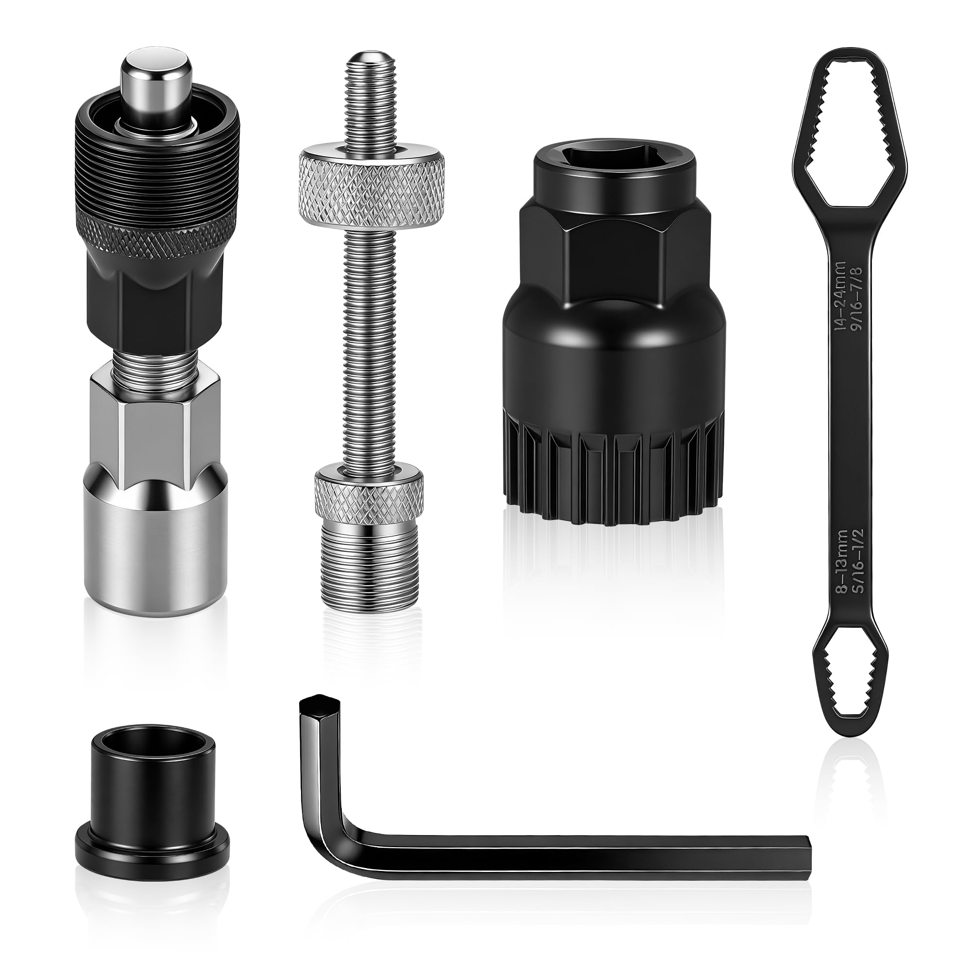 Zocipro Ściągacz korby rowerowej, zestaw narzędzi do suportu rowerowego, narzędzie do suportu i ściągacza korby, klucz 16 mm, klucz do korby rowerowej, zestaw narzędzi do usuwania korby rowerowej