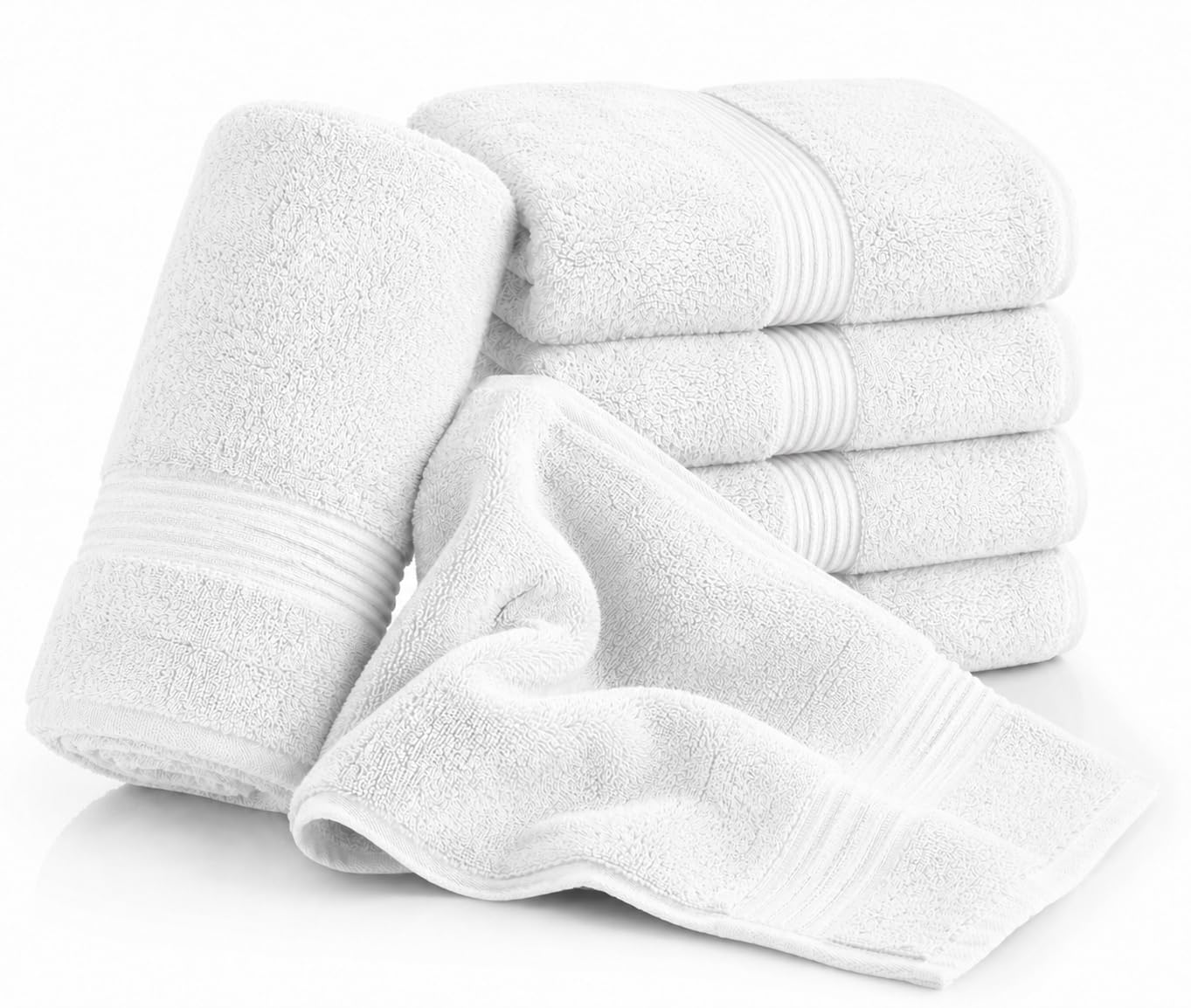Nod Off Hand Towel Egyptian Cotton White 50x80cm Soft Bathroom Pack of 2