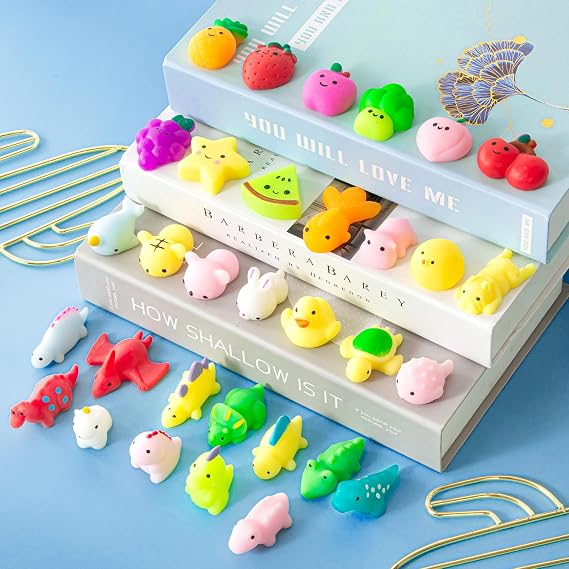 JUAUO 32 Pcs Kawaii Squishies, Mochi Squishy Toys Set