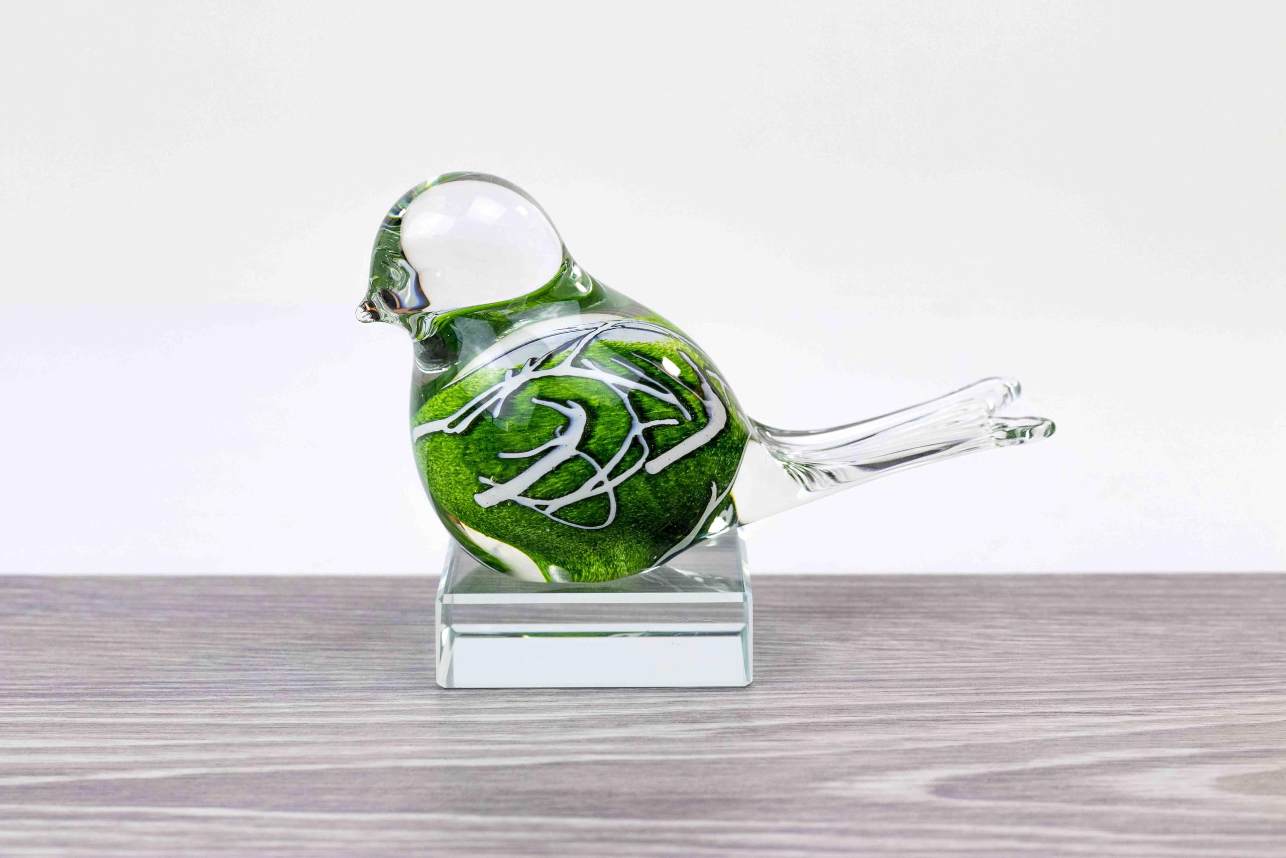 Mini urna - Urna - Pájaro - Verde con Decoración - Urna para mascotas - Urna de gato - Urna para perros – Urna – Urna – Mini urna – Urna pequeña