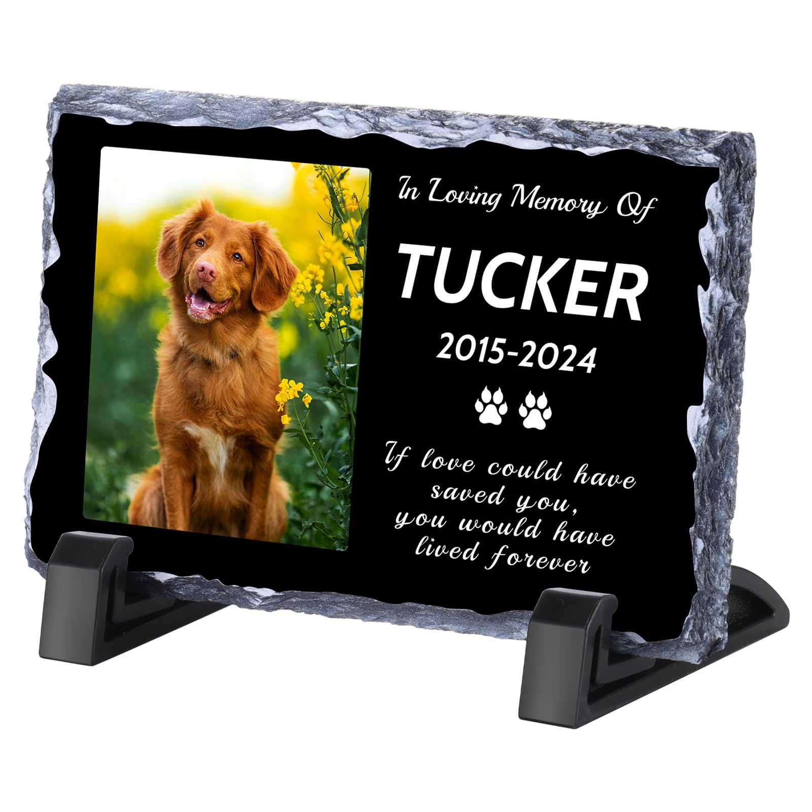 Dog Memorial Gifts for Loss of Dog, Personalised Pet Memorial Picture Frame Plaque, Dog Memorial Stone, Pet Loss Gifts, Cat Memorial Gifts, Gifts for Cat Lovers, Cemetery Decorations for Grave