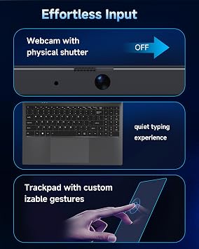 Laptop Computer, 15.6 inch Laptops with 256GB SSD 8GB RAM, Pentium CPU up to 3.4GHz, Long Battery Life, USB 3.2, Type C, TF Card Slot, HDMI, Laptop Good for Business and Student