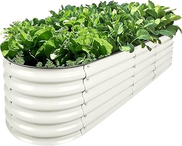 Galvanized Steel Raised Garden Bed,842 Ft Raised Garden Bed,Guard Galvanized Raised Garden Bed Kit for Gardening, Vegetables, Flowers,Oval Large Metal