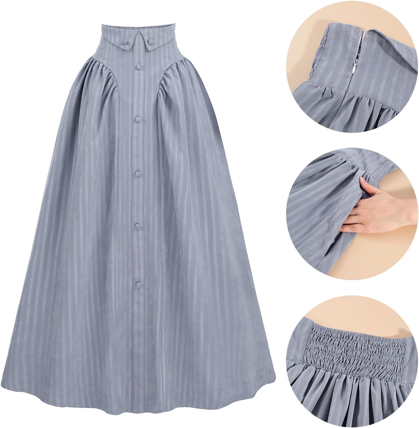 LTAKK Victorian Dress for Women Edwardian Renaissance Costume Medieval Vintage 1800s Blouse Dresses 2 Piece - Image 5