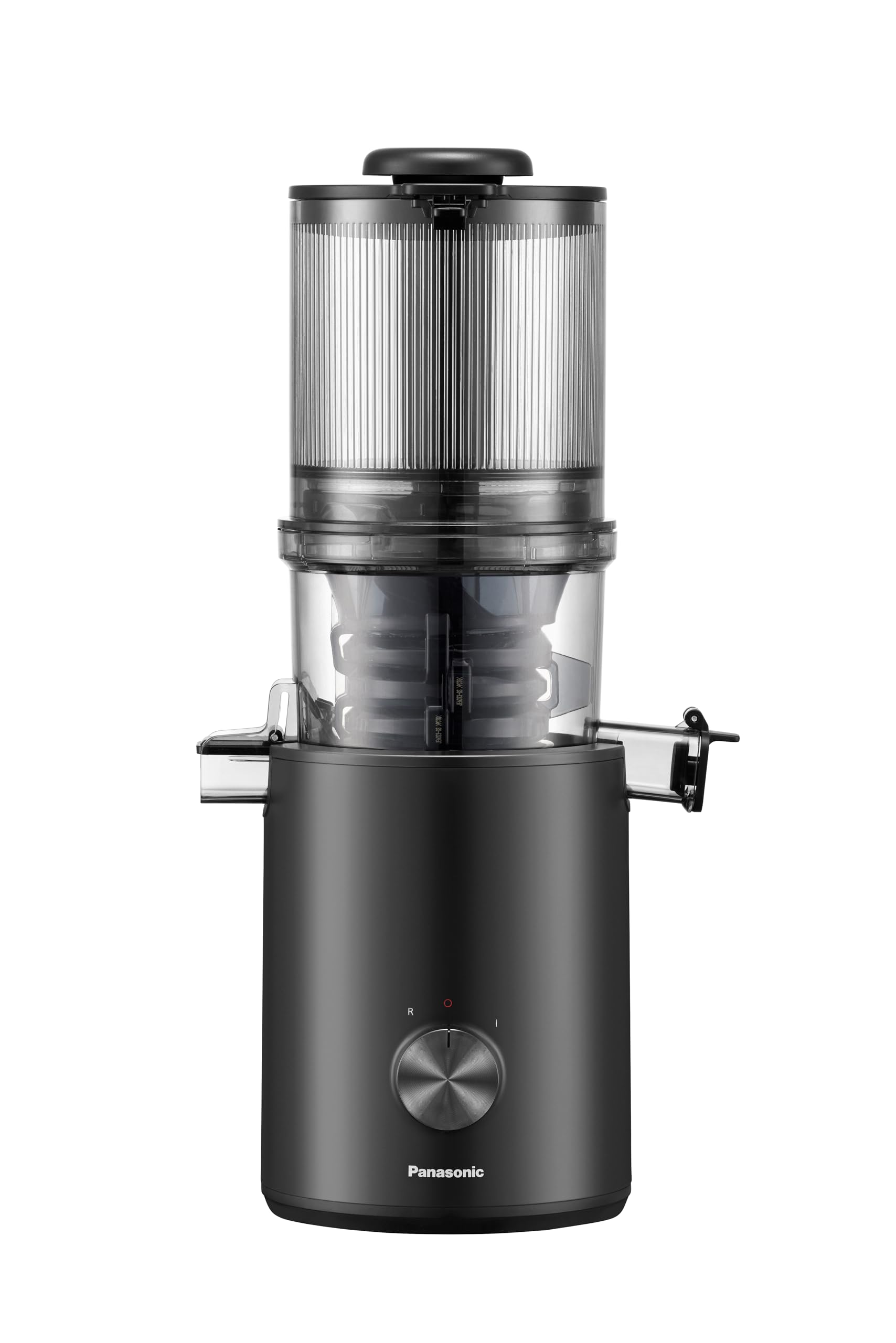 Panasonic MJ-L900KXE, Extracteur de Jus, Capacité de 1,5 L, Ouverture de 120 mm, 55 tr/min, Filtre sans Grille, Lavable au Lave-Vaisselle, Nettoyage Facile, Fonction Sorbet, Noir