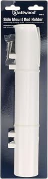 attwood 12708-2 PVC Rod Holder Storage, White PVC Construction, 9 Inches Long, Holds Rod Grips Up to 1 34-Inch Diameter, One Size
