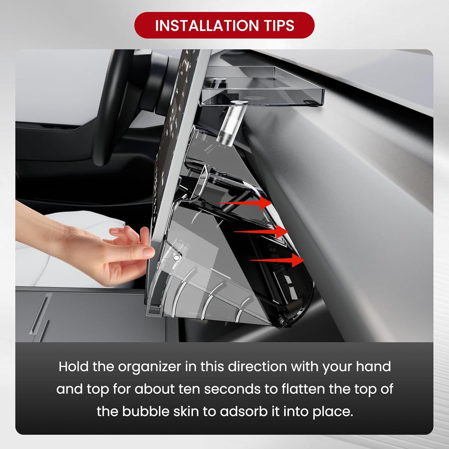 Hideable Under Screen Storage Organizer Compatible with Tesla Model Y Juniper 2025 2026/Model 3 Highland 2025-2024 Accessories Black (Not for Model Y 2020-2024/Model 3 2017-2023)