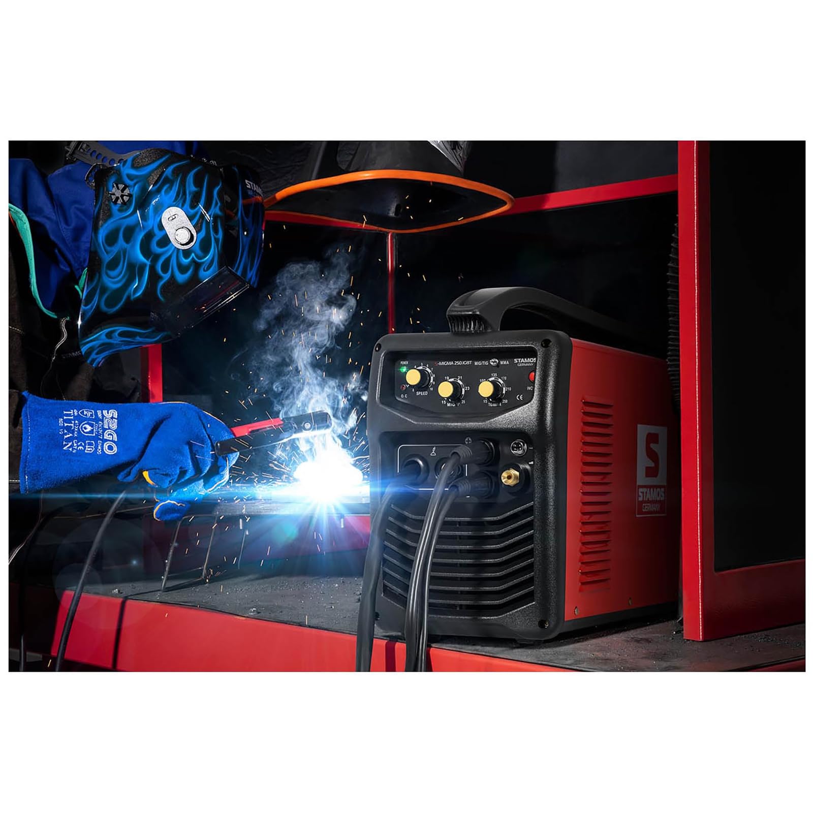 Stamos Germany - S-MIGMA 250.IGBT - Equipo de soldar multiproceso - 250 A - 230 V - FCAW