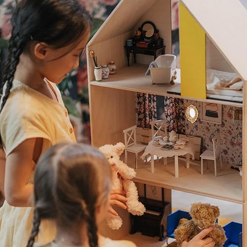 Miniatura 4 de NUOBESTY 3 espejos dorados en miniatura, espejos para casa de muñecas, espejos clásicos en relieve, espejo tallado antiguo, accesorios de decoración